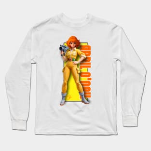 April O´neil - Cartoon Retro Vintage - D1 Long Sleeve T-Shirt